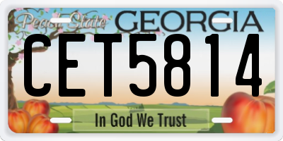 GA license plate CET5814