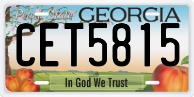 GA license plate CET5815