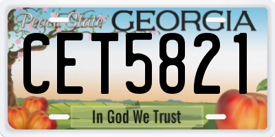 GA license plate CET5821