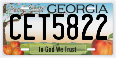 GA license plate CET5822
