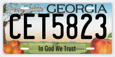 GA license plate CET5823