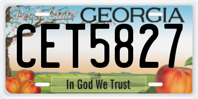 GA license plate CET5827