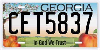 GA license plate CET5837