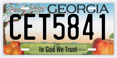 GA license plate CET5841