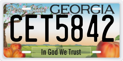 GA license plate CET5842