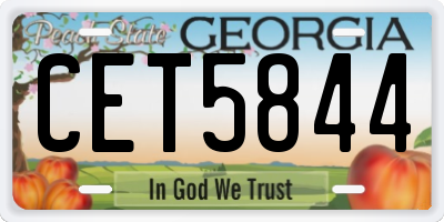 GA license plate CET5844