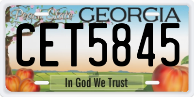 GA license plate CET5845