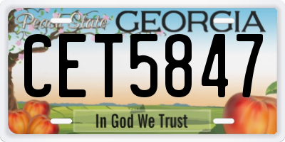 GA license plate CET5847