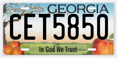 GA license plate CET5850