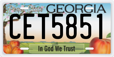 GA license plate CET5851