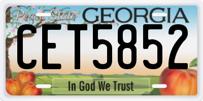 GA license plate CET5852
