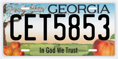 GA license plate CET5853