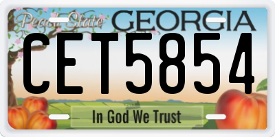 GA license plate CET5854