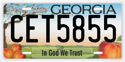 GA license plate CET5855