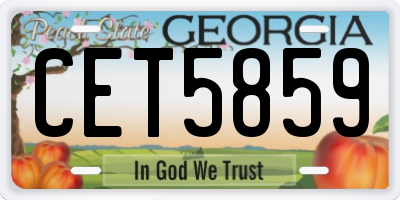 GA license plate CET5859