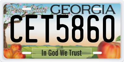 GA license plate CET5860