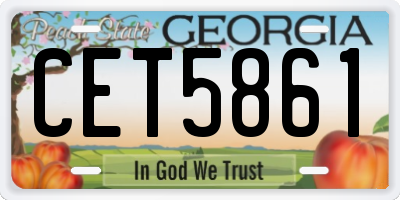 GA license plate CET5861