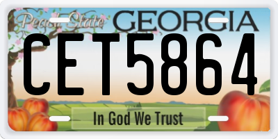 GA license plate CET5864