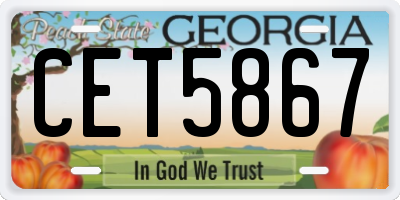 GA license plate CET5867