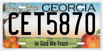 GA license plate CET5870