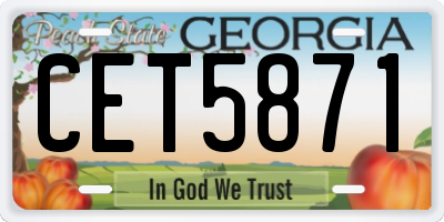 GA license plate CET5871