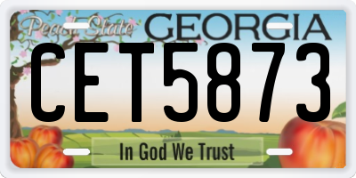 GA license plate CET5873