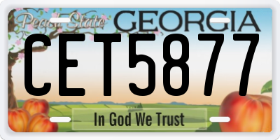 GA license plate CET5877