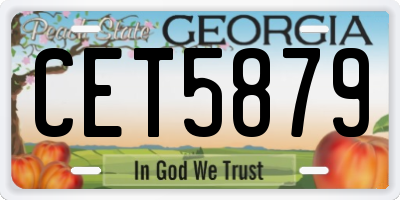 GA license plate CET5879