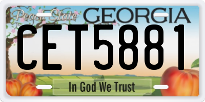 GA license plate CET5881