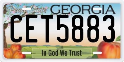 GA license plate CET5883