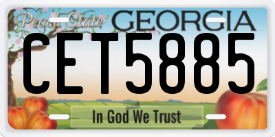 GA license plate CET5885