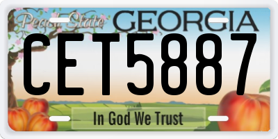 GA license plate CET5887