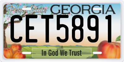 GA license plate CET5891