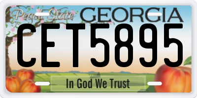 GA license plate CET5895