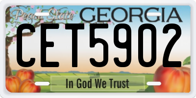 GA license plate CET5902