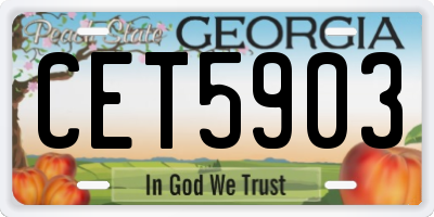 GA license plate CET5903