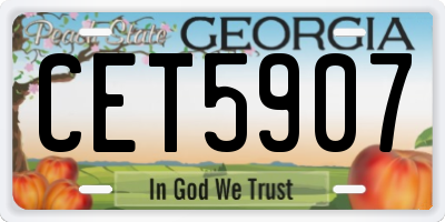 GA license plate CET5907