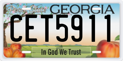 GA license plate CET5911