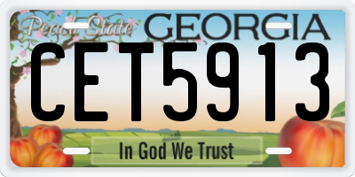 GA license plate CET5913