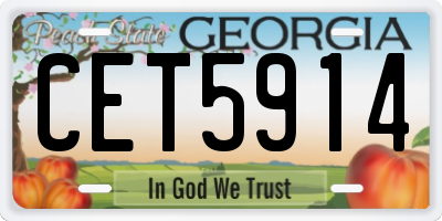GA license plate CET5914