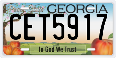 GA license plate CET5917
