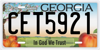 GA license plate CET5921