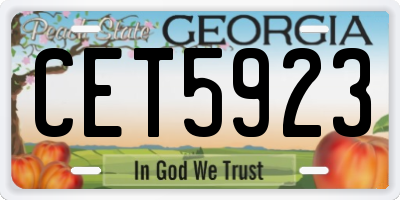 GA license plate CET5923