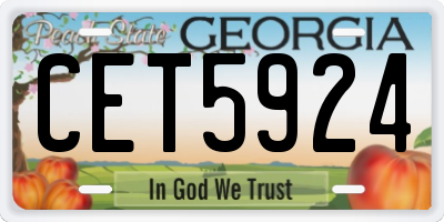 GA license plate CET5924