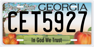 GA license plate CET5927