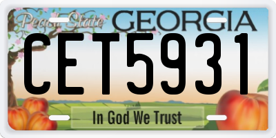 GA license plate CET5931