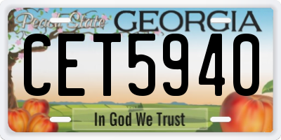 GA license plate CET5940