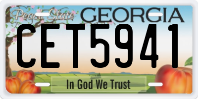 GA license plate CET5941