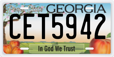 GA license plate CET5942