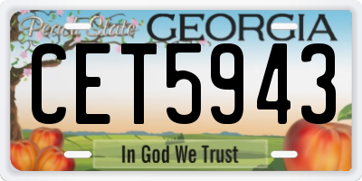 GA license plate CET5943